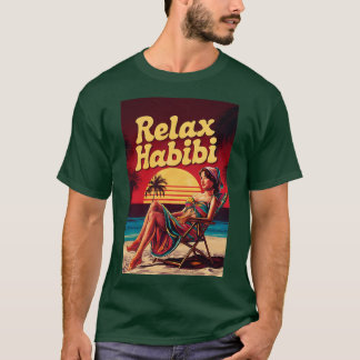 Slappna av i Habibi Romantic Funny Arabiska Roots  T Shirt