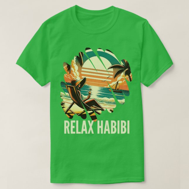 Slappna av i Habibi Romantic Funny Arabiska Roots  T Shirt (Design framsida)