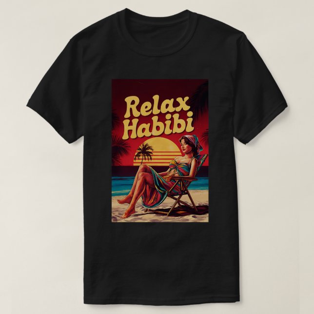 Slappna av i Habibi Romantic Funny Arabiska Roots  T Shirt (Design framsida)