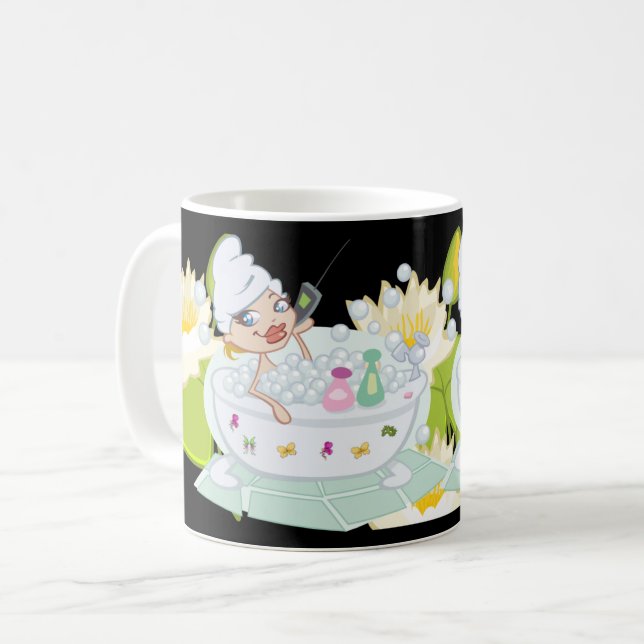 Slappna av i hemmet - Mysigt badrumsdekan Kaffemugg (Framsida vänster)