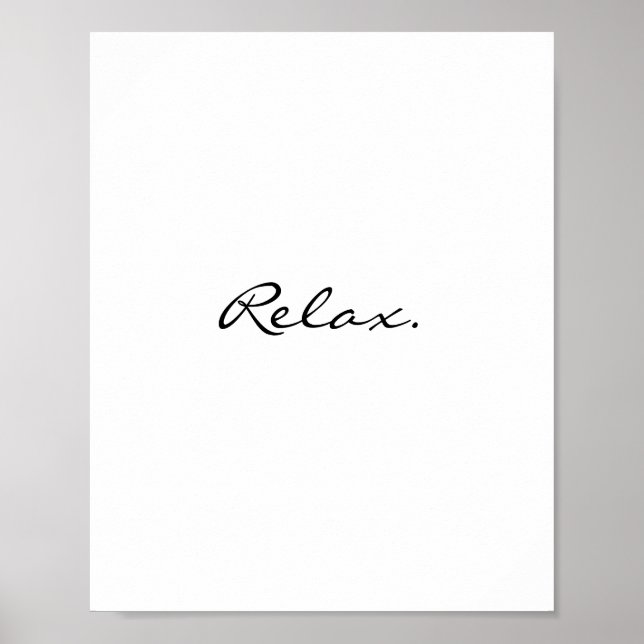Slappna av i lägsta moderna typografi poster (Framsidan)