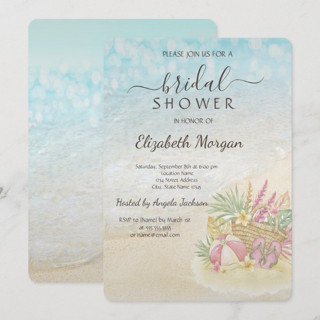 Slappna av i Möhippan Beach Inbjudningar (Fram/baksida)