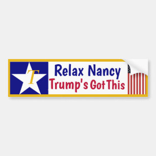 Slappna av i Nancy Trumps har. Bildekal