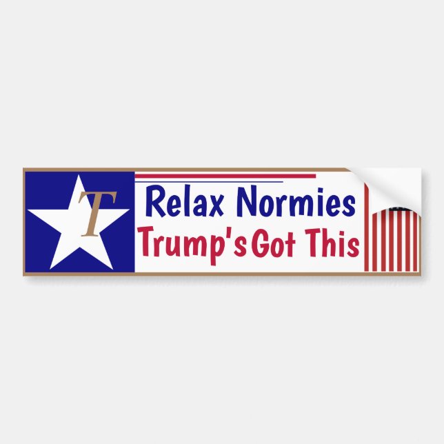 Slappna av i Normies Trumps har. Bildekal (Framsidan)