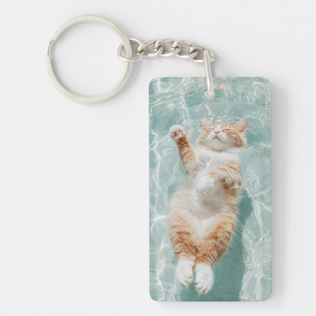 Slappna av i nyckelkedjan Cat Keychain (Framsidan)