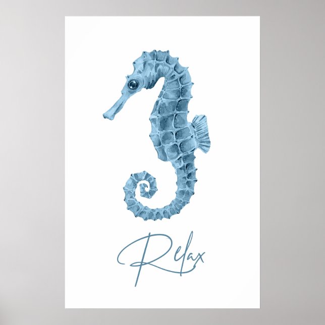 Slappna av i Seahorse Bathroom Poster (Framsidan)
