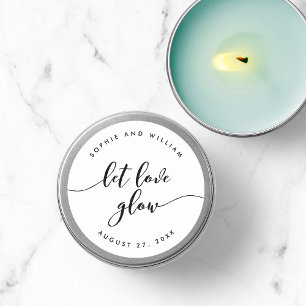 Slappna av i skriptet Låt Kärlek Glow WedFavor Runt Klistermärke