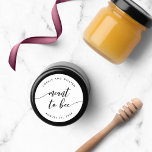 Slappna av i skriptet Meant to Bee Wedding Favor Runt Klistermärke<br><div class="desc">Bröllop-dekal med ord "avsett att vara" i ett mjukt kursivt skript i svart mot vit bakgrund. Anpassa den genom att ersätta platshållartexten. Om du vill ha fler alternativ, t.ex. att ändra teckensnitt och det är storlekt / färg, expanderar du / kontraktkurvan eller mellanrummet mellan brev klickar du på knappen "Anpassa"....</div>