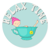 Slappna av i tidsflickan med te Classic Round Stic