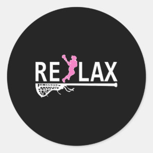 Slappna av i Ungdom Lacrosse Shirts Lacrosse Funny Runt Klistermärke