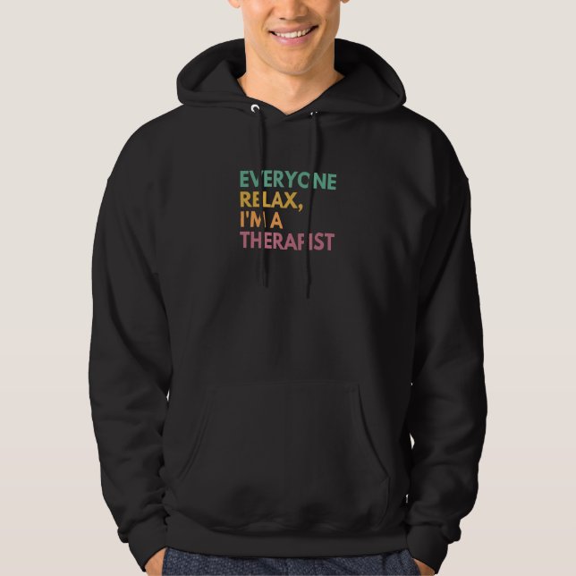 Slappna av, jag är terapeut 1 hoodie (Framsida)