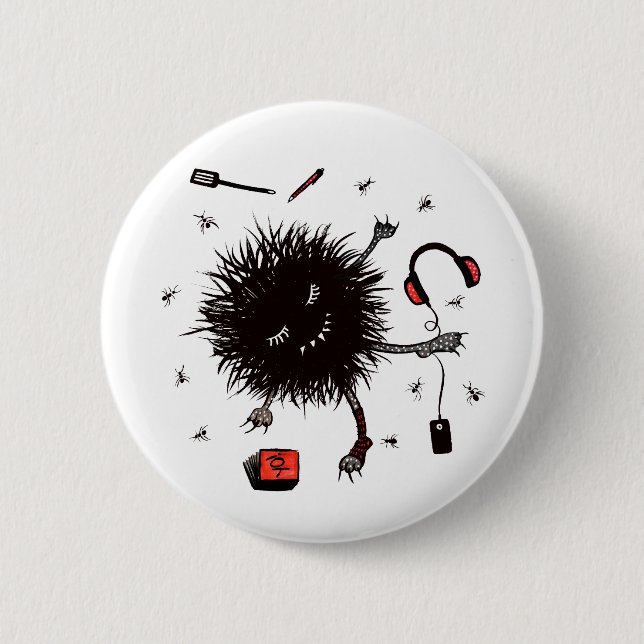 Slappna av Lazy Monster Cute Funny Knapp (Framsida)