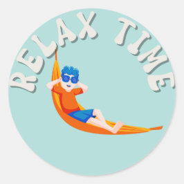 Slappna av när pojken Classic Round Sticker Runt Klistermärke