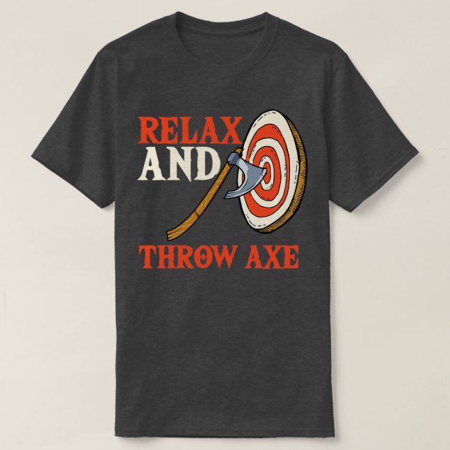 Slappna av och kasta axeln t shirt (Design framsida)