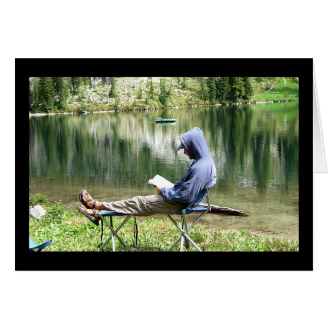 Slappna av och njut av din dag hälsningskort (Framsidan Horizontal)