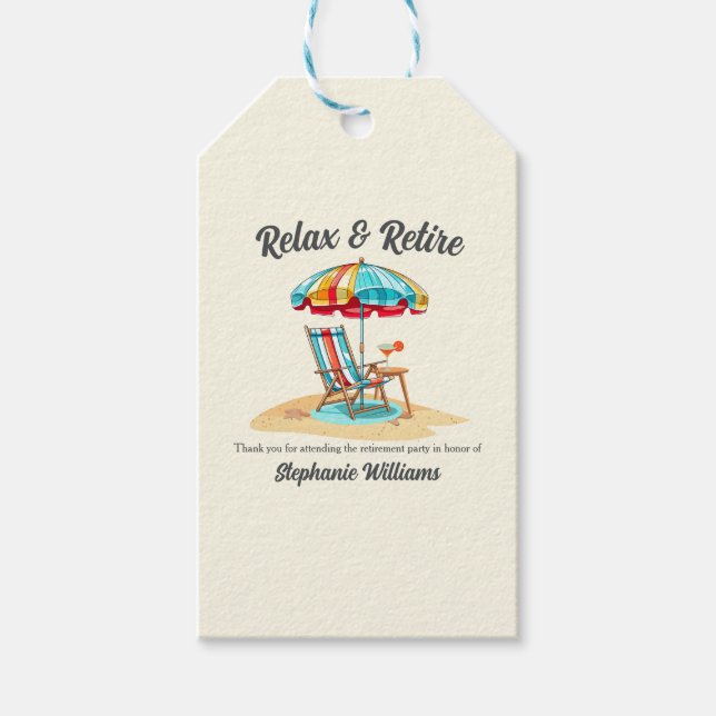 Slappna av och Retire Tropical Cocktail Beach Presentetikett (Framsidan)