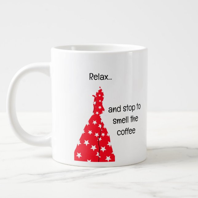 Slappna av och stanna till Smell i kaffet Mugg Jumbo Mugg (Vänster)