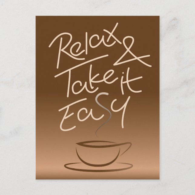 Slappna av och ta det lugnt vykort (Framsida)