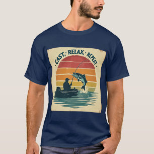 Slappna av och upprepa - fiske t shirt