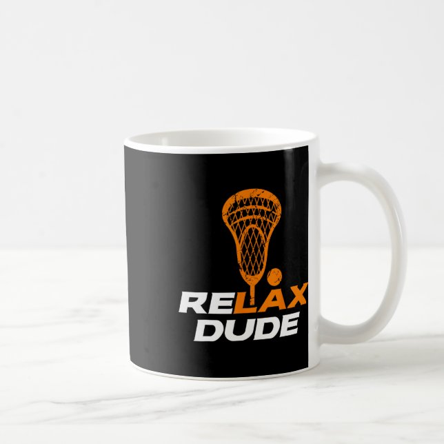 Slappna av, Orangen Lacrosse Lax Stick V6 Kaffemugg (Höger)