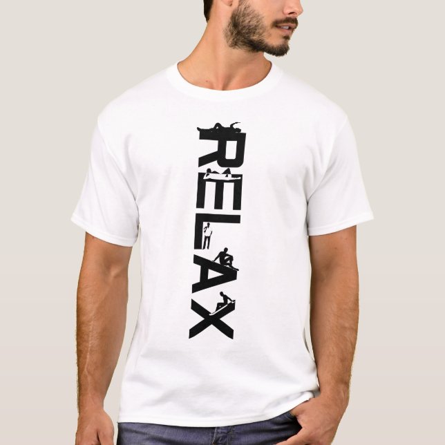 Slappna av på handjur på vit elegant t shirt (Framsida)