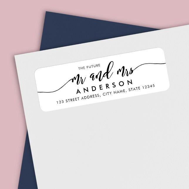 Slappna av Skript Framtida mr och Mrs Returadress Returadress Etikett (Skapare uppladdad)
