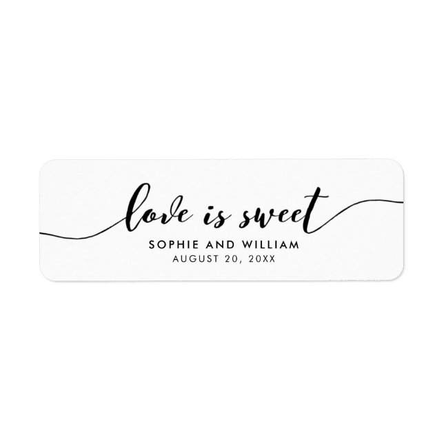 Slappna av Skriptet Kärlek är Sweet Wedding Favor- Returadress Etikett (Framsidan)
