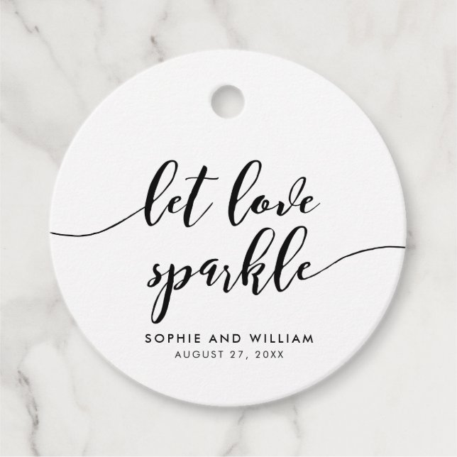 Slappna av Skriptet Låt Kärlek Gnistra Bröllop Gåvor Etiketter (Framsida)