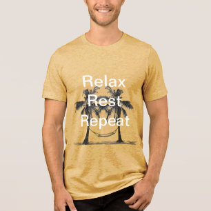Slappna av - upprepa inspirationsofferter t-shirt i triblend-tyg