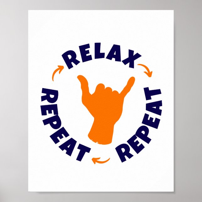 Slappna av. Upprepa. Upprepa. Poster (Framsidan)