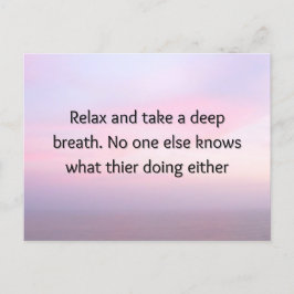 Slappna av vid Motivational Mini Art Print Helg Vykort