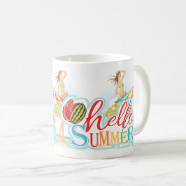 Slappna av vid sommarklocka kaffemugg