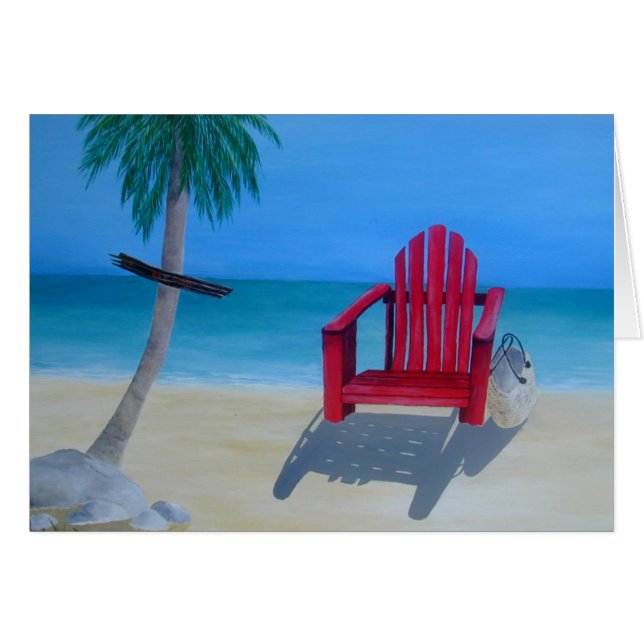 Slappna av vid stranden hälsningskort (Framsidan Horizontal)
