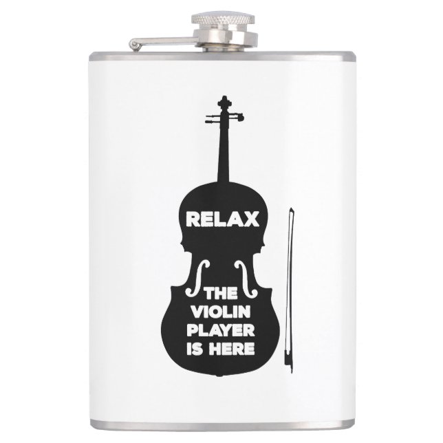 Slappna av Violin Player är här Fickplunta (Framsidan)