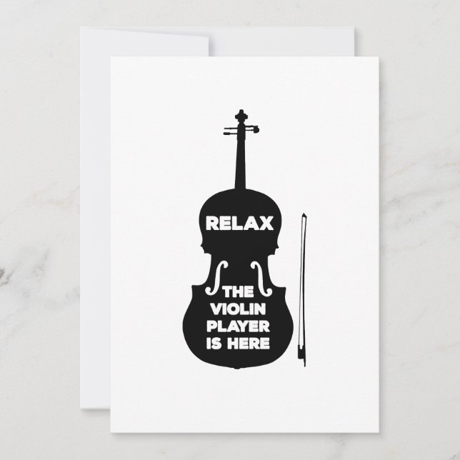 Slappna av Violin Player är här Inbjudningar (Framsida)