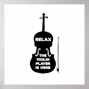 Slappna av Violin Player är här Poster