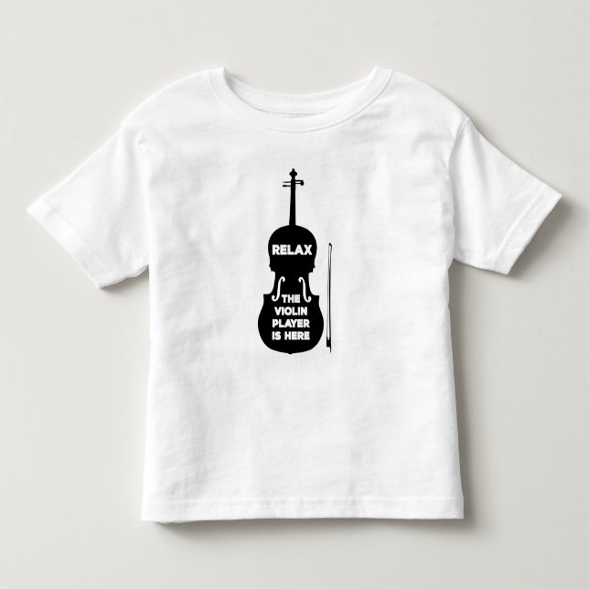 Slappna av Violin Player är här T Shirt (Framsida)