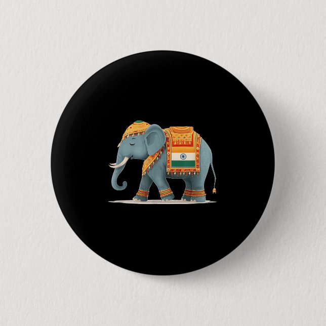 Släppt elefant i indiska Färg Costume Knapp (Framsida)