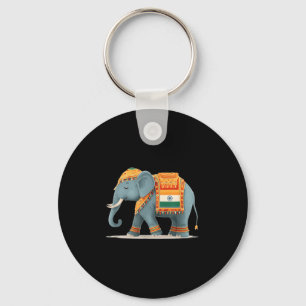 Släppt elefant i indiska Färg Costume Nyckelring