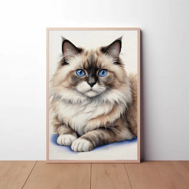 Släppt Mysigt sällskapsdjur med Ragdoll Cat Illust Poster