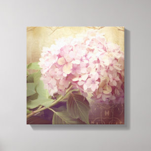 Slappt vintage för vanlig hortensia för Songbird Canvastryck