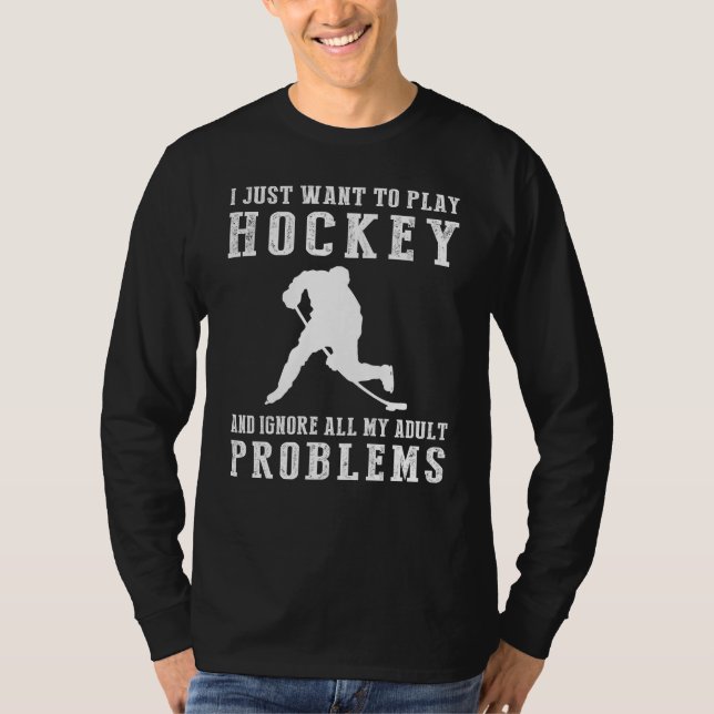 Slapshot to Laughn: Hockey Escape Vuxen Woes Tee (Framsida)