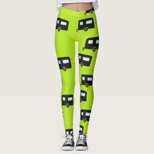 Släpvagnar på grönt leggings