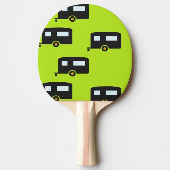 Släpvagnar på grönt pingisracket (Framsidan)