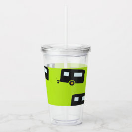 Släpvagnar på grönt take away mugg