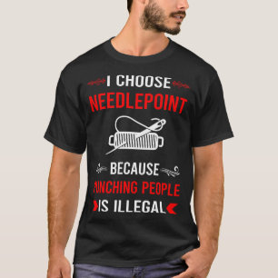 Slår arbete med Needlepoint Canvas T Shirt