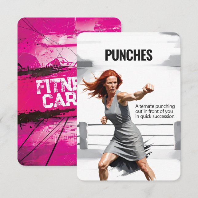 Slår Fitness Card med Rosa Backups Spara Datumet (Fram/baksida)