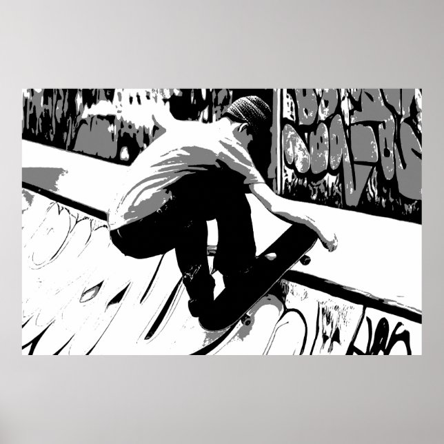 Slår i rampen - Skateboardåkare Poster (Framsidan)