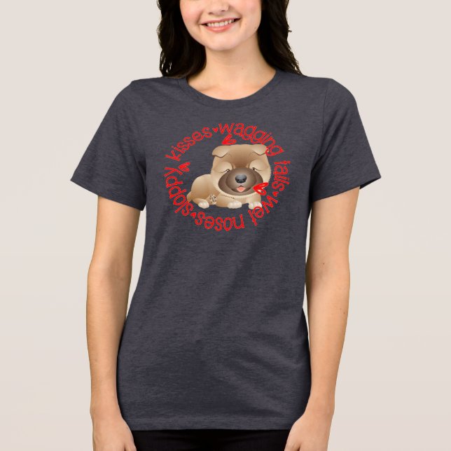 Slarviga kyssar, chow chow,  t shirt (Framsida)