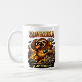 Slarvzilla För Lat för att Förstöra, Rolig Kaiju M Kaffemugg